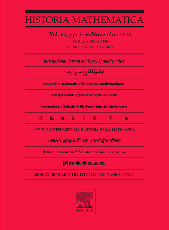 Go to journal home page - Historia Mathematica